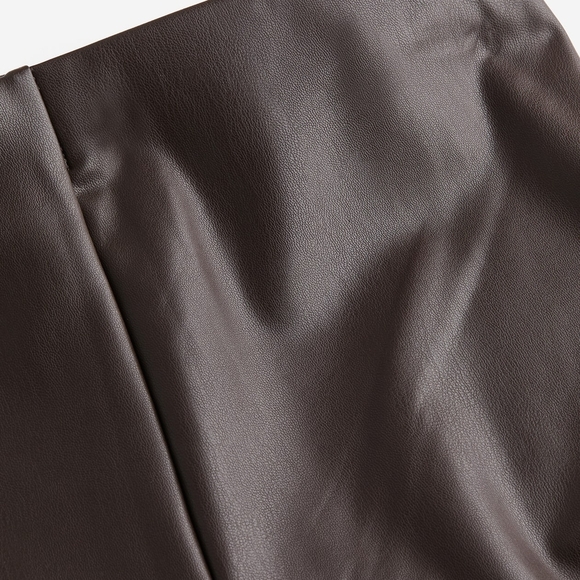 H&M Chocolate Faux Leather Pants - Picture 4 of 12